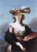 self portrait in a straw hat Elisabeth Louise Viegg-Le Brun